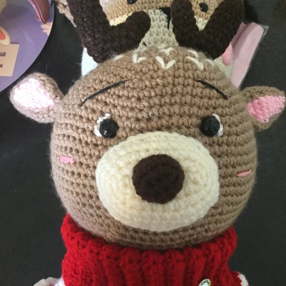 Crocheted handmade Reindeer stuffed animal 22" tall - Picture 2 of 5